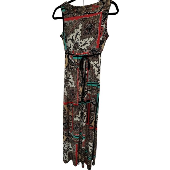 NY Collection Sleeveless Multi Colorful Maxi Dress Size Petite Small - Picture 2 of 8